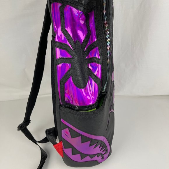 New Sprayground Cazzu Iridescent Spider Skull Shark DLXV Backpack - Picture 6 of 11